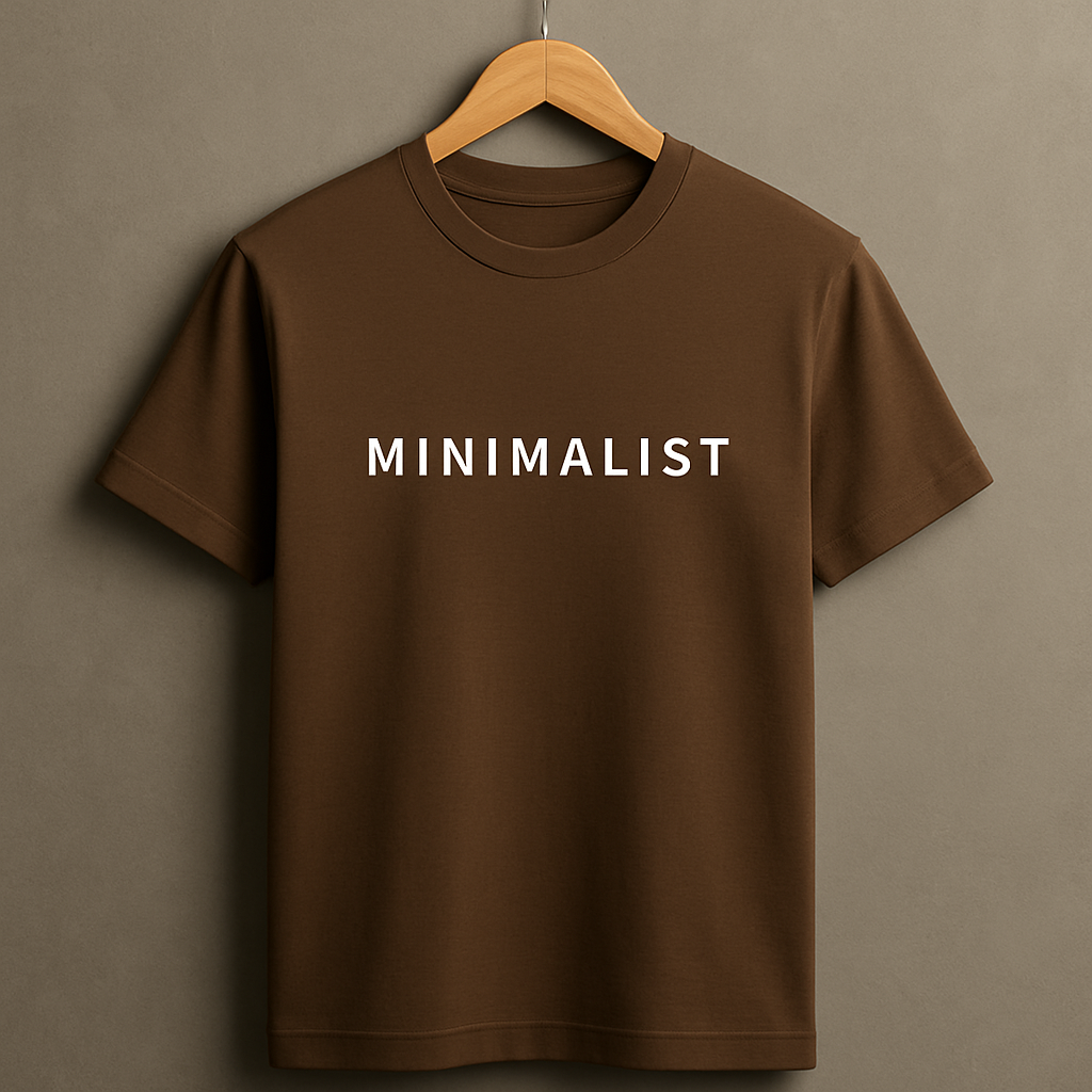 Minimalist Typography Brown T-Shirt – MNFOR