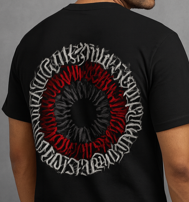 MNFOR – “Circle Calligraphy” Black T-Shirt