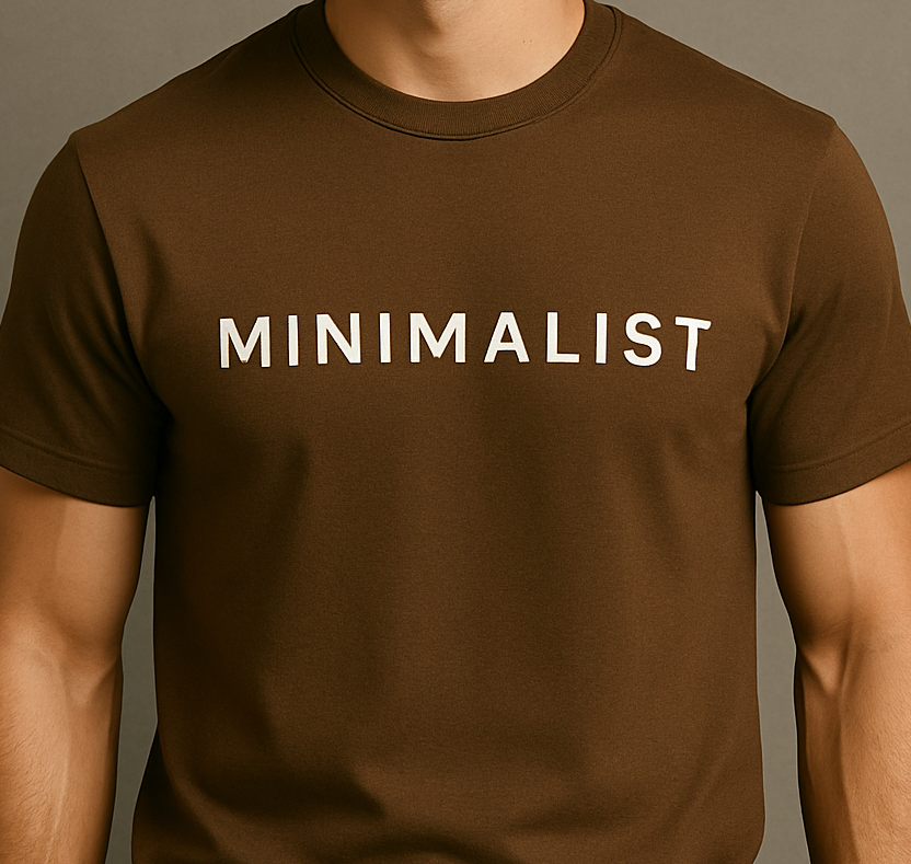 Minimalist Typography Brown T-Shirt – MNFOR